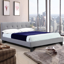 Hanne Fabric Small Double Bed In Grey