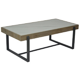 Hanover Sintered Stone Coffee Table With Gun Grey Metal Frame