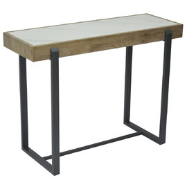 Hanover Sintered Stone Console Table With Gun Grey Metal Frame