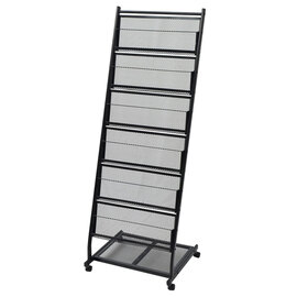 Hart Metal Magazine Rack With 6 Shelves In Black