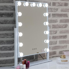 Haslet Large Swivel Dressing Mirror With White High Gloss Frame