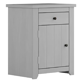Havanan Wooden Bedside Cabinet With 1 Door 1 Drawer - Grey