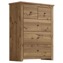 Havanan Wooden Chest Of 5 Drawers - Natural Pine