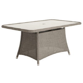 Haverhill Glass Top Rectangular Dining Table In Grey Dusk