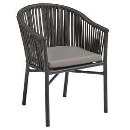 Hayward Rattan Outdoor Armchair In Dark Grey