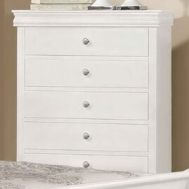 Hearne Wooden Chest Of 5 Drawers In White
