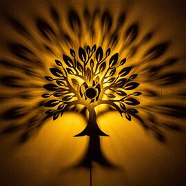 Heart Tree V2 Metal Wall Lamp in Black