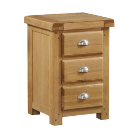 Heaton Wooden Bedside Cabinet With 3 Drawers In Oak