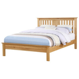 Heaton Wooden Low Foot End Double Bed In Oak