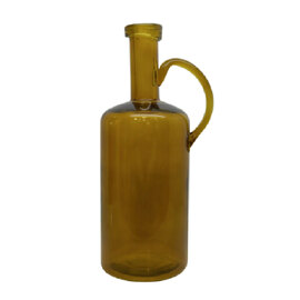 Hebron Glass Hand Blown Vase In Amber