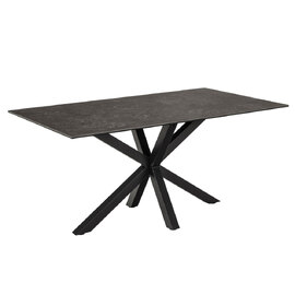 Hebron Large Ceramic Top Dining Table In Black Fairbanks