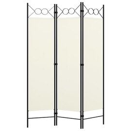 Hecate Fabric 3 Panel 120cm x 180cm Room Divider In Cream White