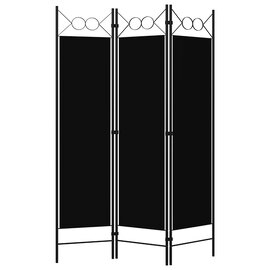 Hecate Fabric 3 Panels 120cm x 180cm Room Divider In Black