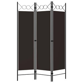 Hecate Fabric 3 Panels 120cm x 180cm Room Divider In Brown