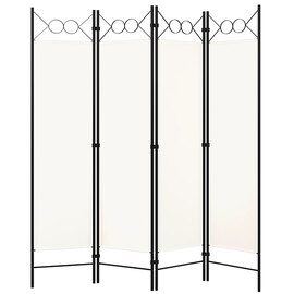 Hecate Fabric 4 Panel 160cm x 180cm Room Divider In Cream White