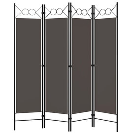 Hecate Fabric 4 Panels 160cm x 180cm Room Divider In Anthracite