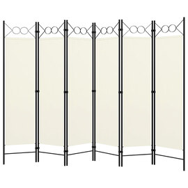 Hecate Fabric 6 Panel 240cm x 180cm Room Divider In Cream White
