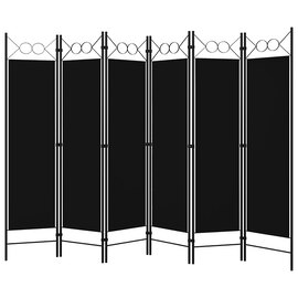 Hecate Fabric 6 Panels 240cm x 180cm Room Divider In Black