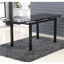 Helena Large Glass Extending Dining Table In Black