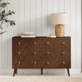 Helena Wooden Chest Of 6 Drawers in Walnut