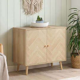 Helena Wooden Storage Cabinet with 2 Doors in Oak