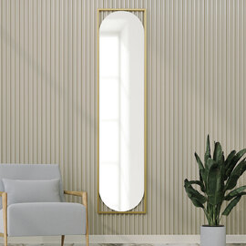 Henri Tall Wall Mirror with Gold Wooden Frame