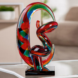 Henviro Twisted Glass Sculpture in Multicoloured