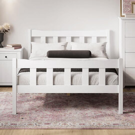 Hepworth Wooden King Size Bed In White