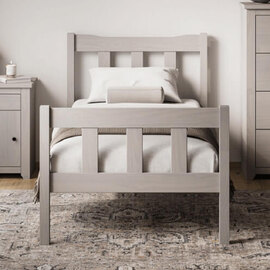 Hepworth Wooden Single Bed In Grey
