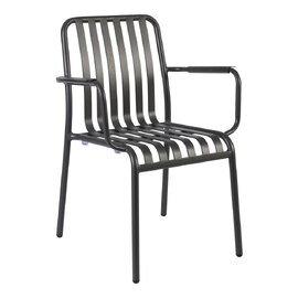 Herano Aluminium Stacking Armchair in Charcoal Grey