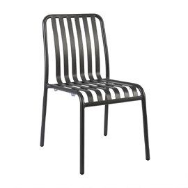 Herano Aluminium Stacking Side Chair in Charcoal Grey