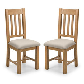 Hadia Waxed Oak Dining Chair In Pair