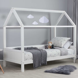 Herrin Wooden Single Bed In White