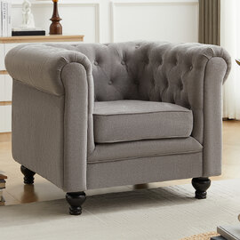 Hertford Fabric 1 Seater Sofa In Grey