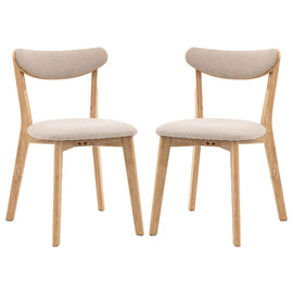 Hervey Natural Wooden Dining Chairs In Pair