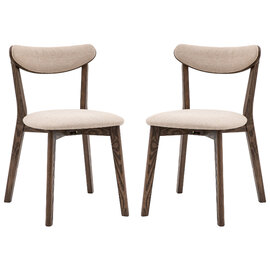 Hervey Smoked Oak Wooden Dining Chairs In Pair