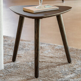 Hervey Wooden Side Table In Smoked