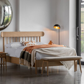 Hervey Wooden Spindle King Size Bed In Natural