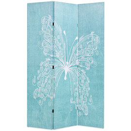 Hessa Folding 120cm x 170cm Room Divider In Butterfly Blue