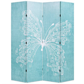 Hessa Folding 160cm x 170cm Room Divider In Butterfly Blue
