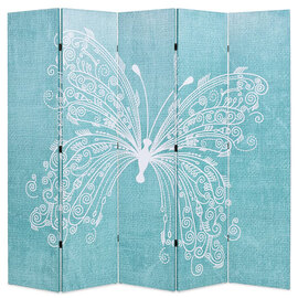 Hessa Folding 200cm x 170cm Room Divider In Butterfly Blue