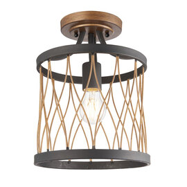 Heston Ceiling Lamp In Black And Brass