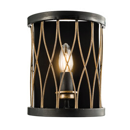 Heston Wall Light In Black And Brass