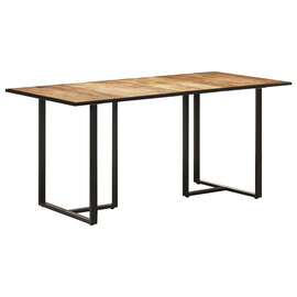 Hewez Medium Rough Mango Wood Dining Table In Natural
