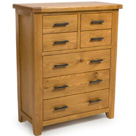 Hewitt Wooden Chest Of 7 Drawers In Rustic Oak