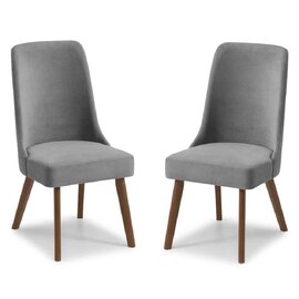 Hidalgo Dusk Grey Fabric Dining Chairs in Pair