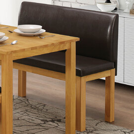 Hidalgo Leather Dining Bench In Natural Oak