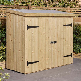 Hidalgo Wooden Garden Bike Store Shed In Natural