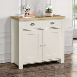 Highland Wooden Sideboard With 2 Doors 2 Drawers In Cream And Oak