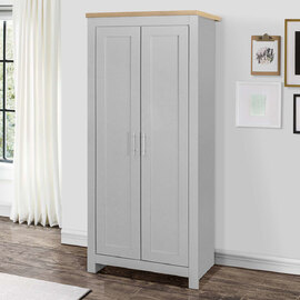 Highland Wooden Wardrobe With 2 Doors In Grey And Oak